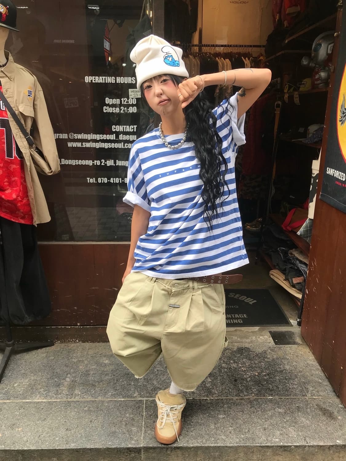 < Supreme Overprint Stripe T-shirt - 24S 상품이미지2