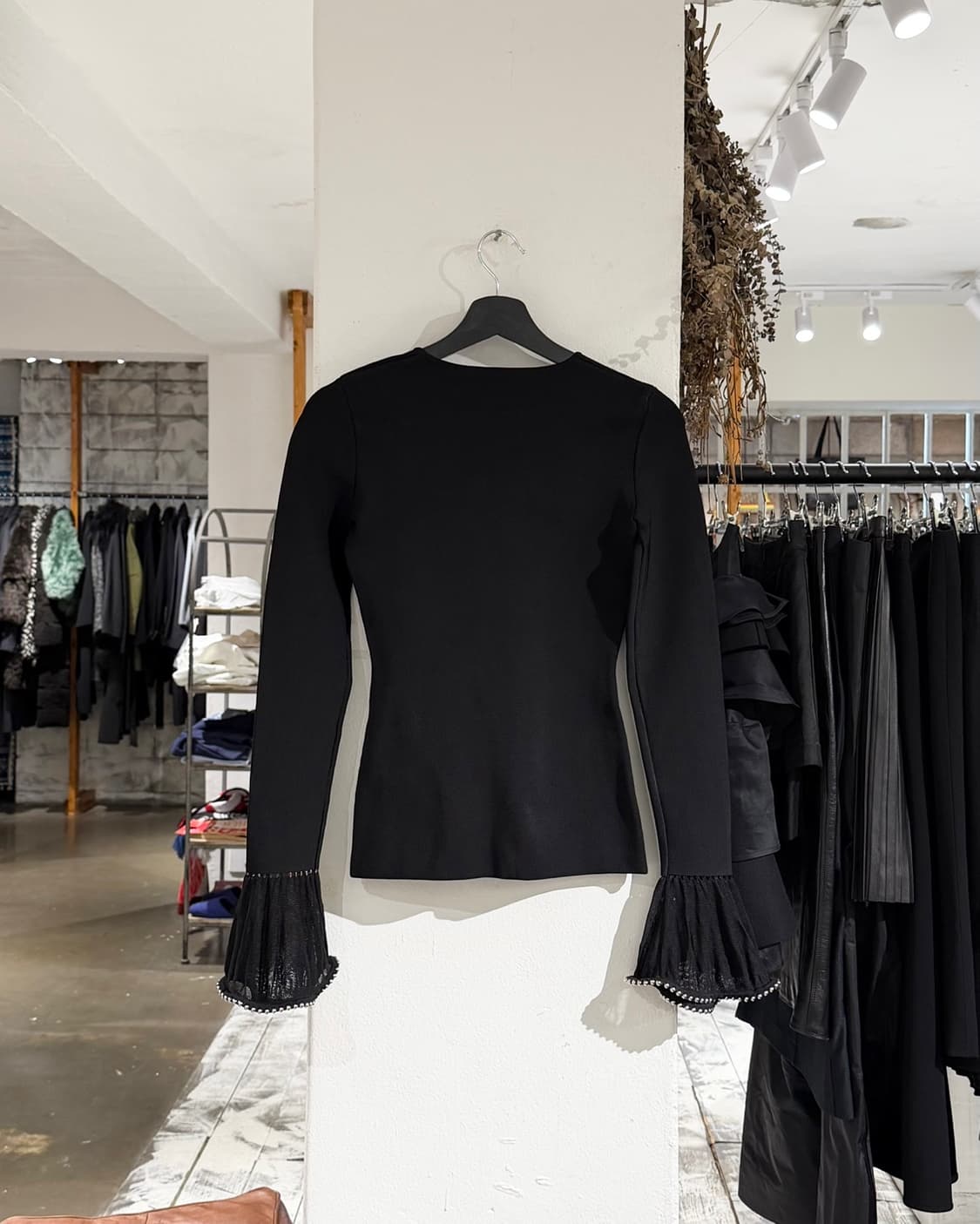 알렉산더 왕 블랙 비스코스 쉬어 벨 롱 슬리브 상품이미지7