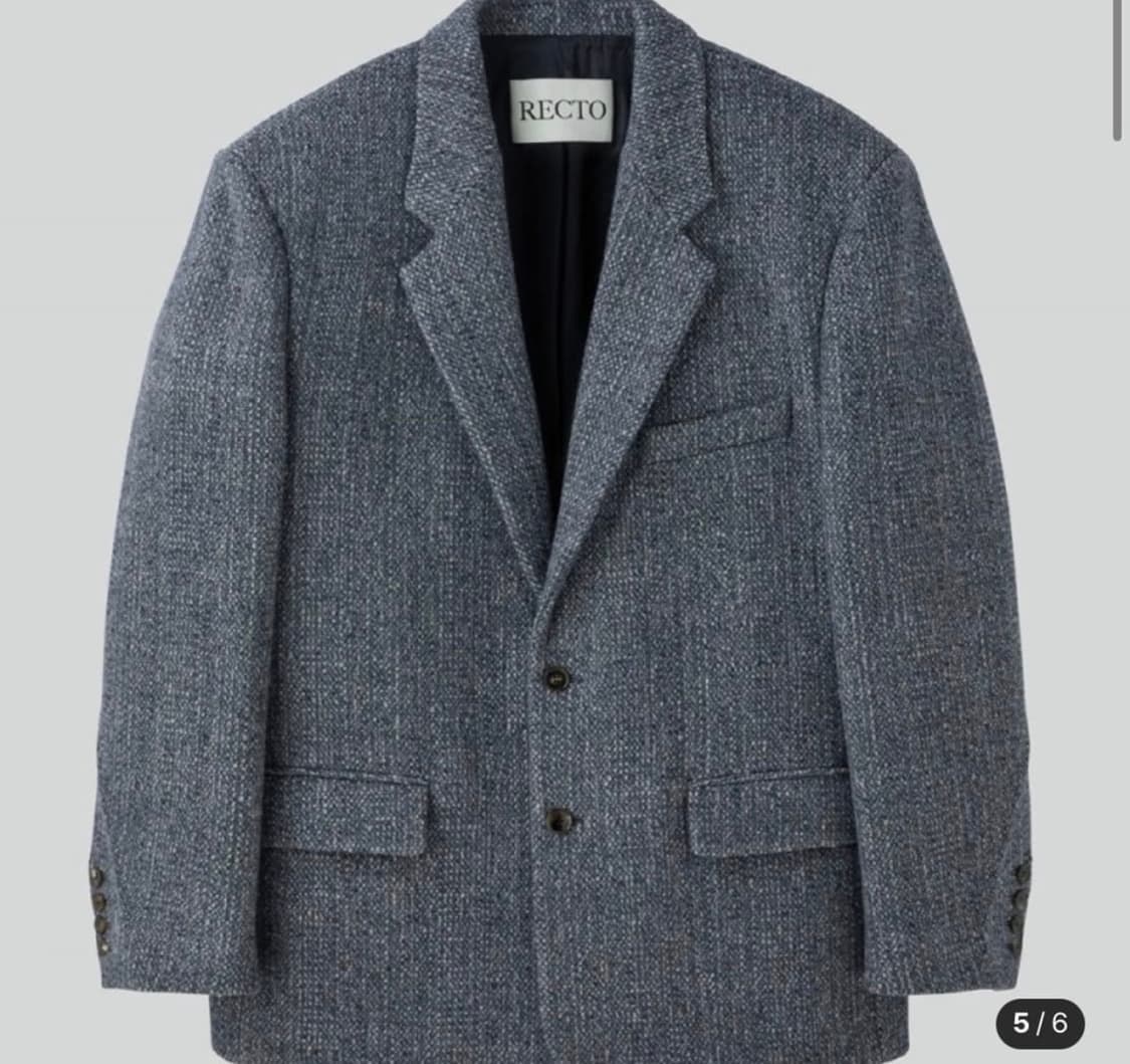 렉토 서스테이너블 울 블렌드 오버사이즈 자켓 그레이 상품이미지4
