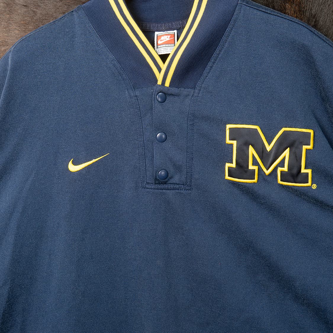 [XXL] 90s 나이키 미시간 유니버싵티 울버린스 풋볼팀 웜업져지  상품이미지2