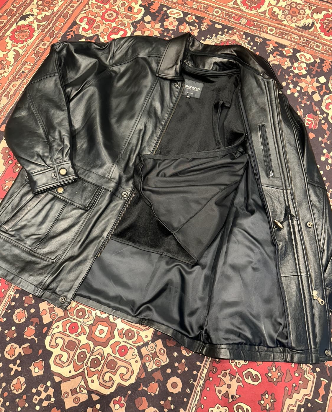 ( 2XL ) 가죽자켓 가죽코트 가죽카코트 빅사이즈가죽 오버핏가죽 상품이미지6