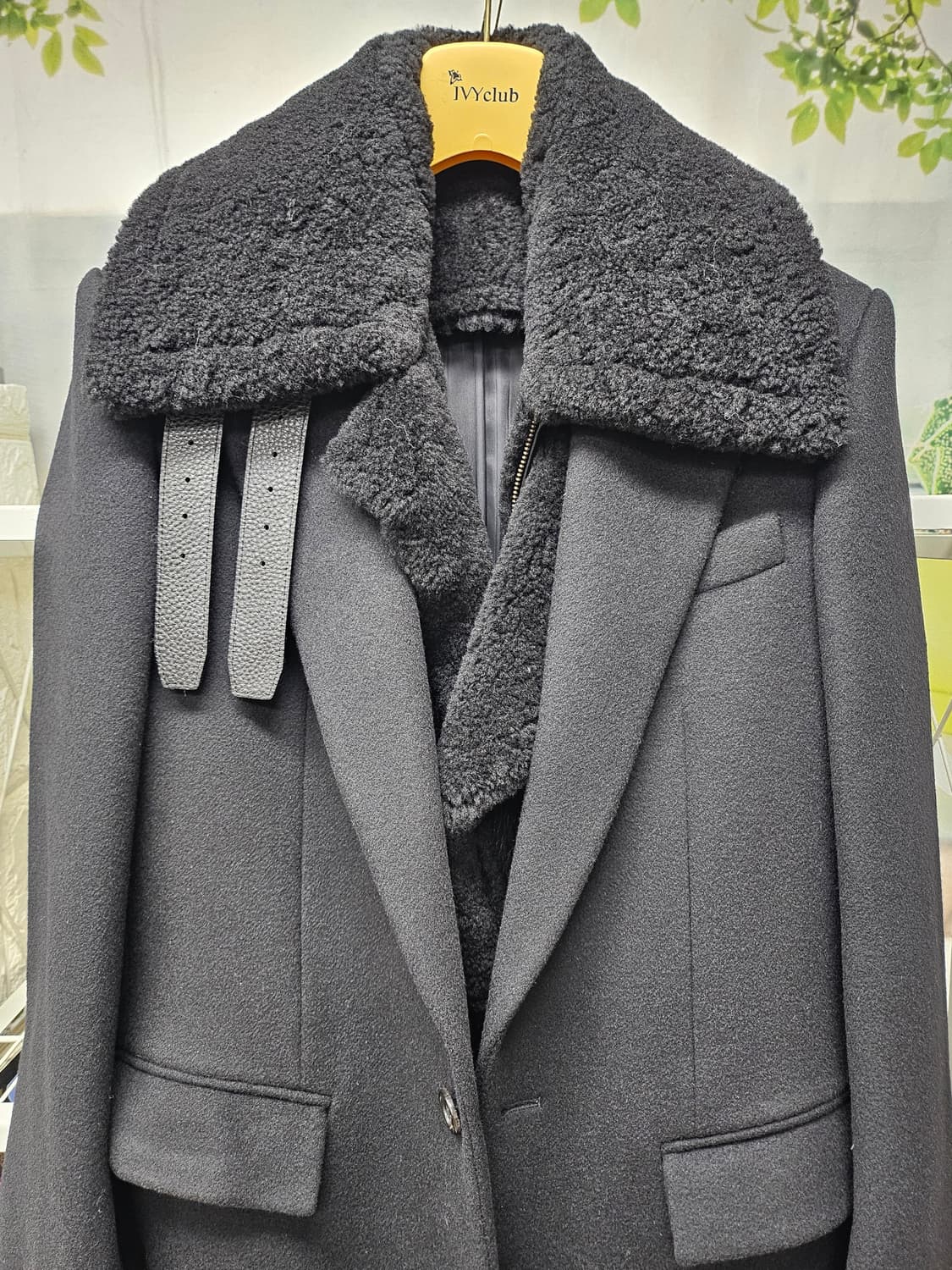 준지 남성코트 90~슬림95 무스탕 울 롱코트 XD43 상품이미지3