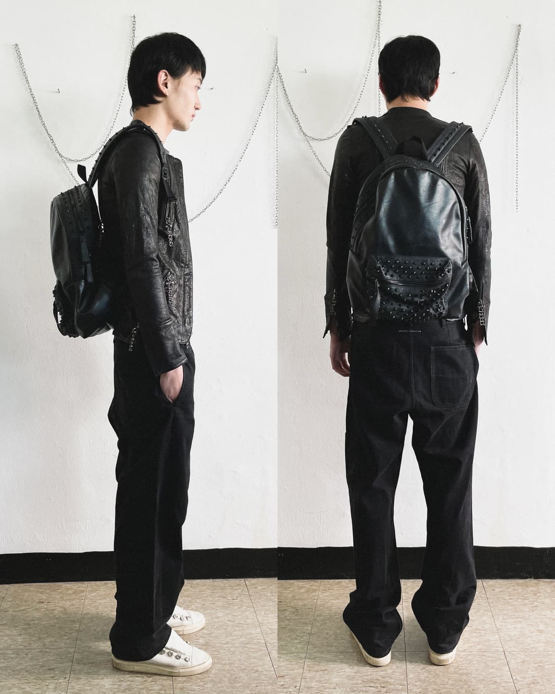 알렉산더 맥퀸 스터드 스컬지퍼 오피움 백팩 상품이미지2