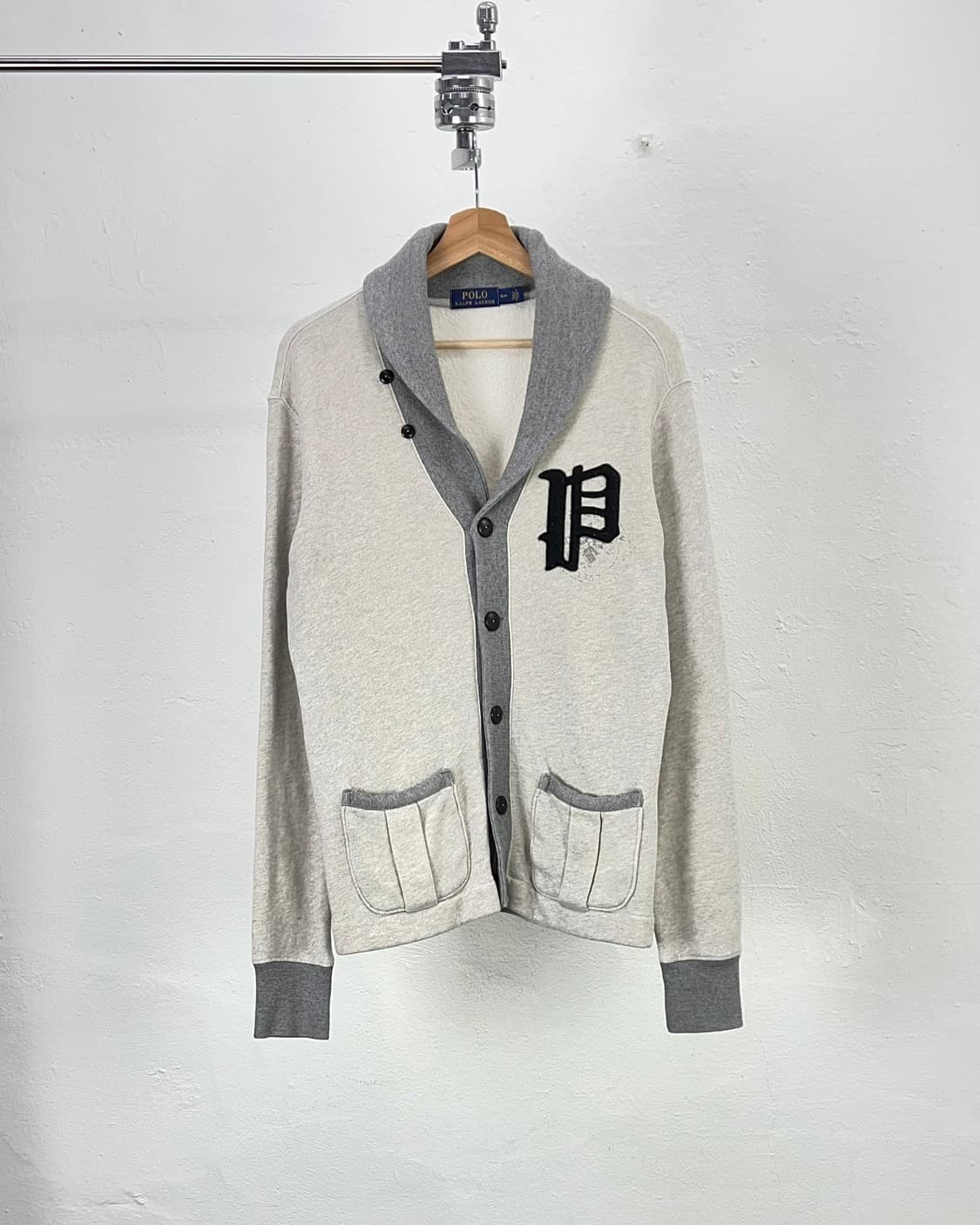 폴로 랄프로렌 투 컬러 숄카라 더블 포켓 스웨트 가디건 상품이미지1