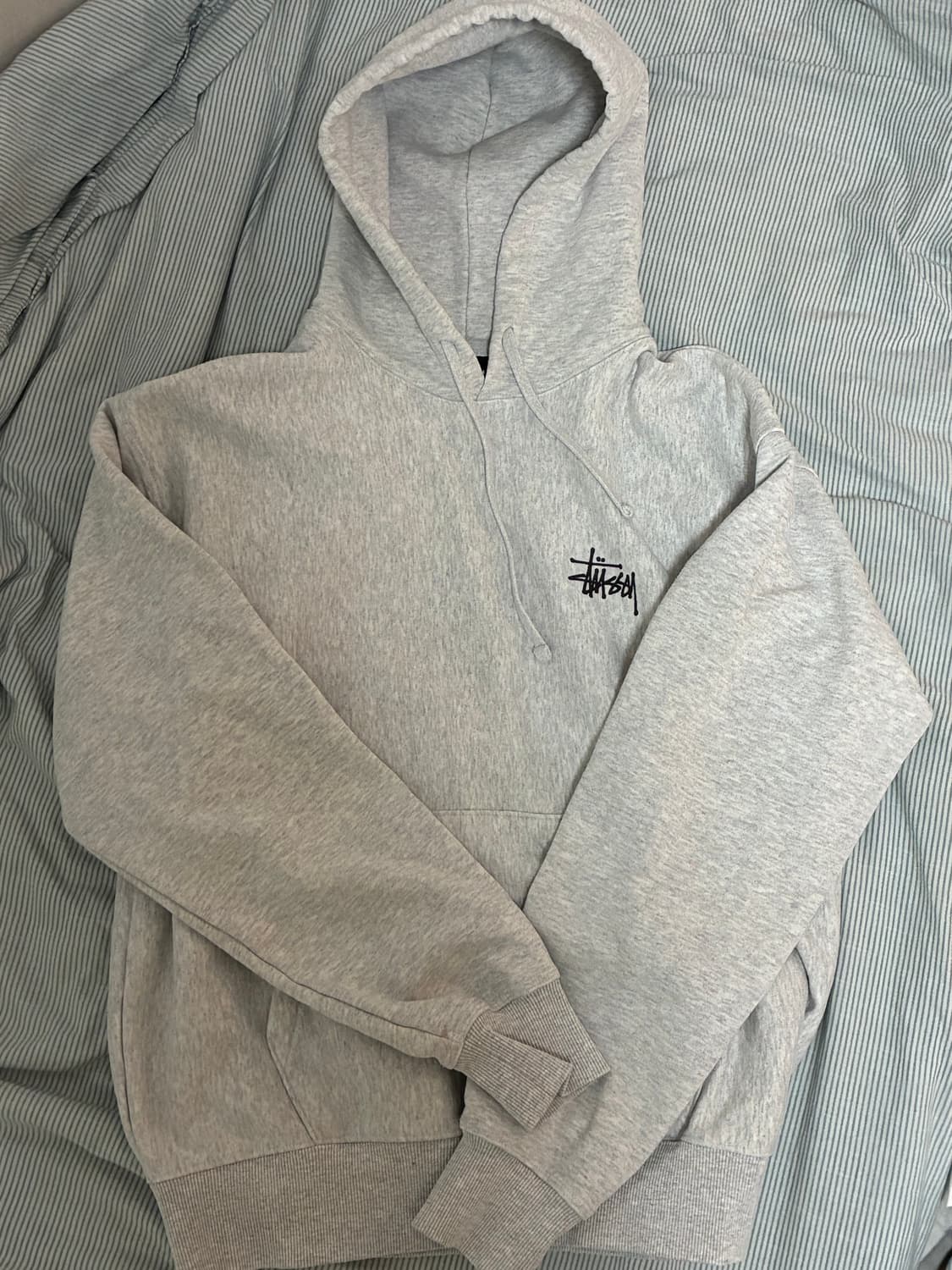 Basic Stussy Hoodie Ash Heather 2023 상품이미지4