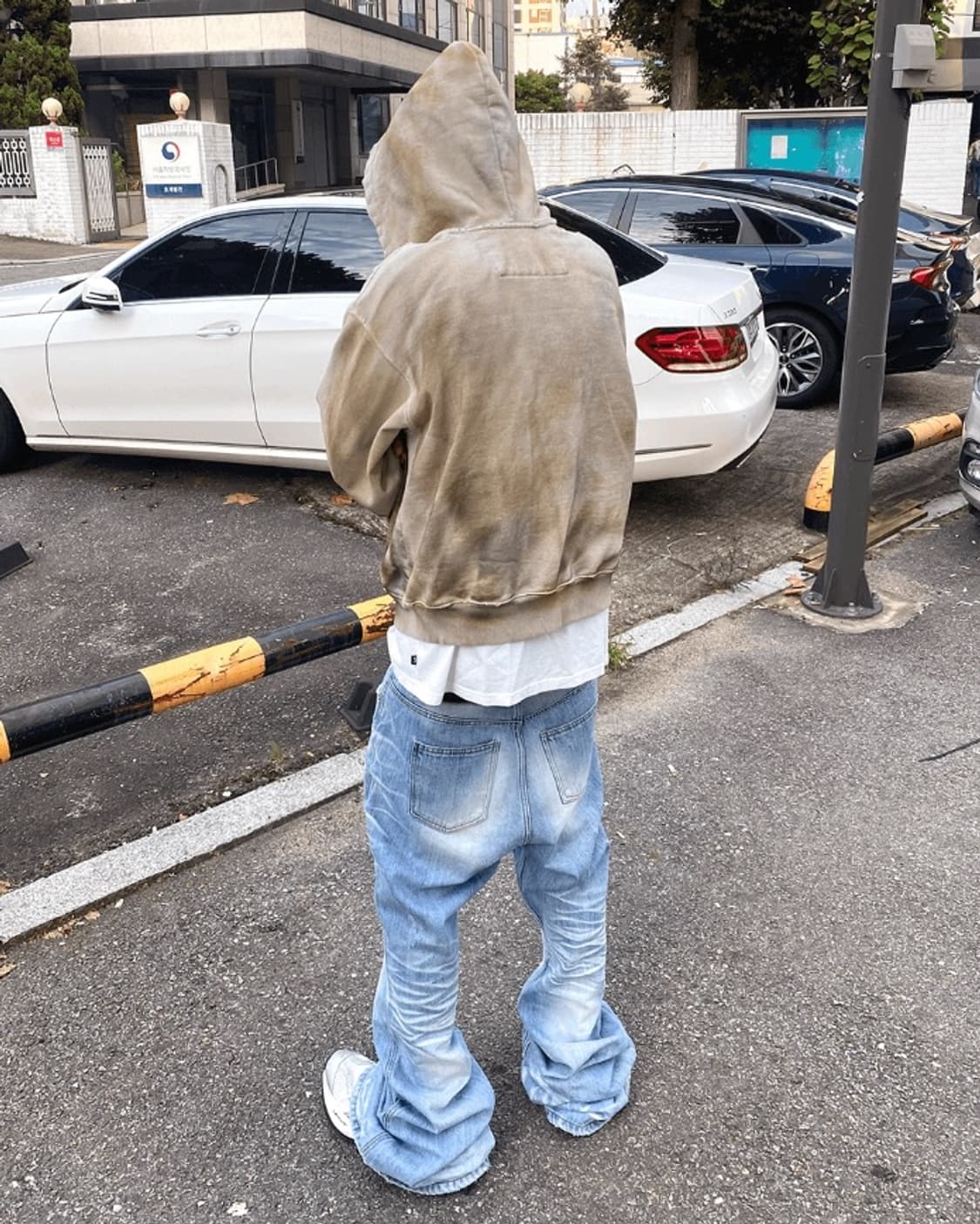 언더마이카 연청 오버 플레어진 텍안뗀 새제품 상품이미지4