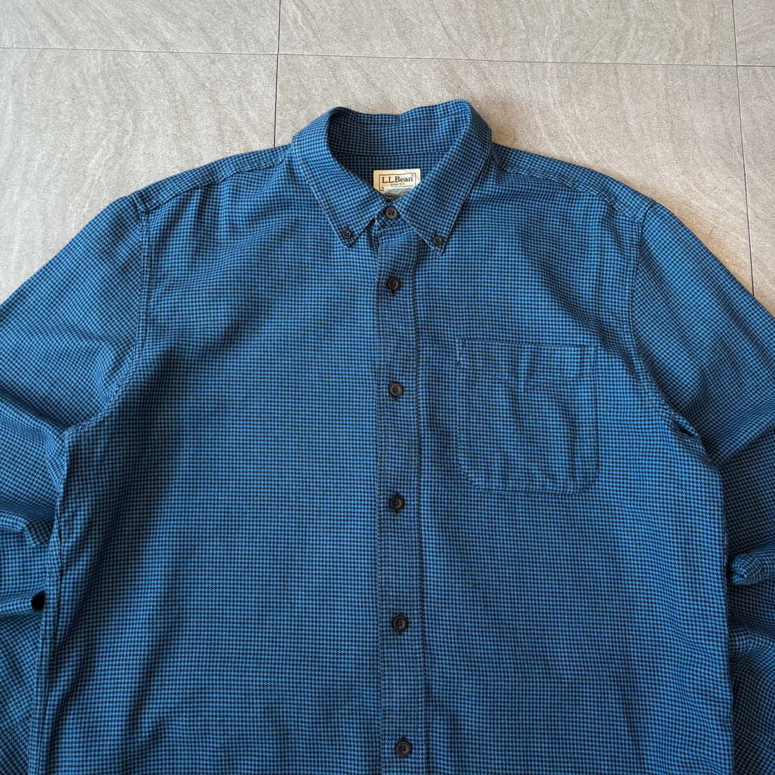 L.L.bean 정품 엘엘빈 체크 블루 해비 코튼 셔츠 상품이미지3