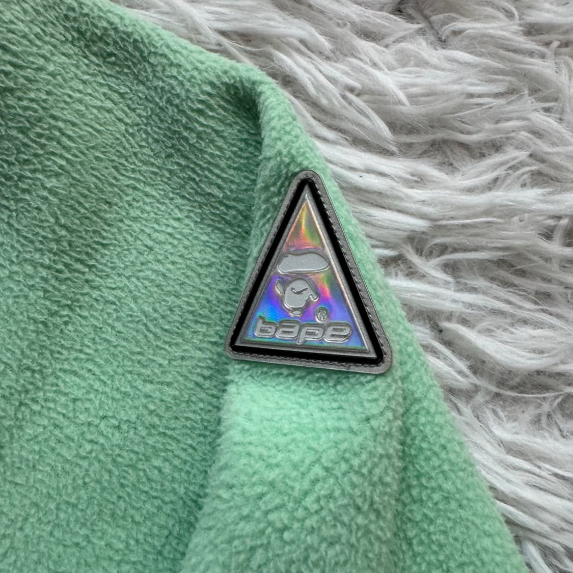 A BATHING APE 일본빈티지 후리스 베이프 반집업 플리스 xl 상품이미지6