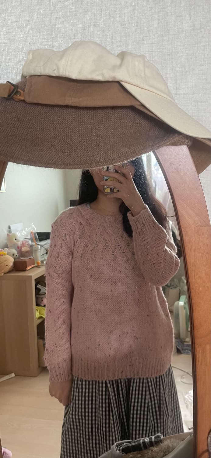 빈티지 핑크 꽈배기 니트🧶 상품이미지4