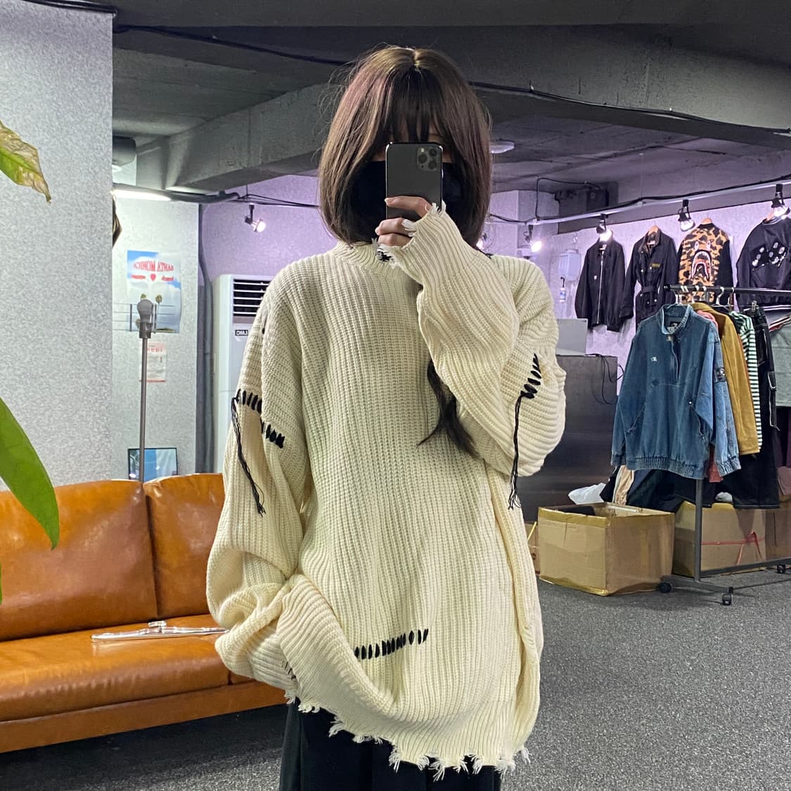 kzoom 아이보리 포인트 니트 B2469 상품이미지1