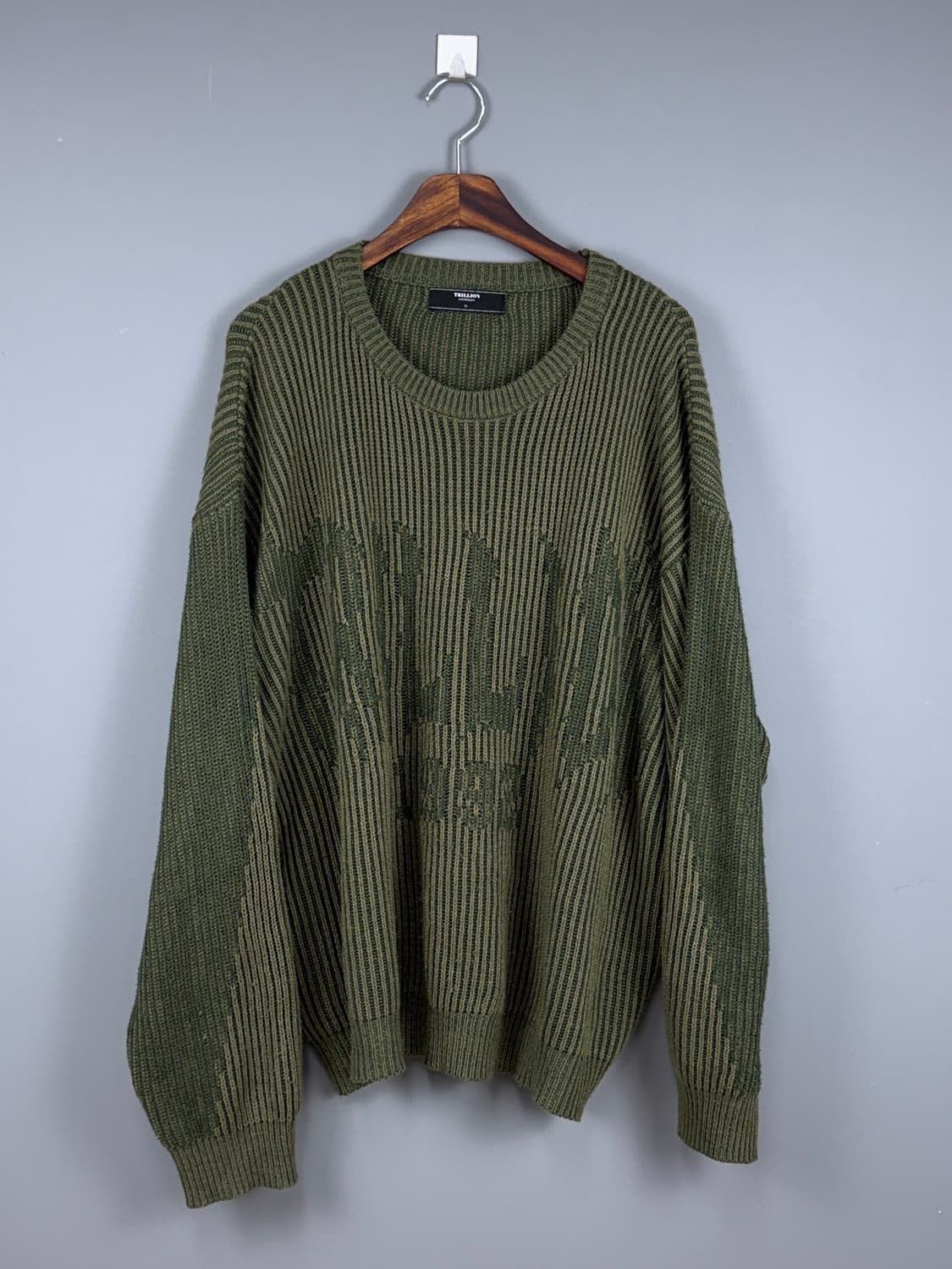 트릴리온 젠더리스 니트 스웨터 카키 E10 상품이미지2