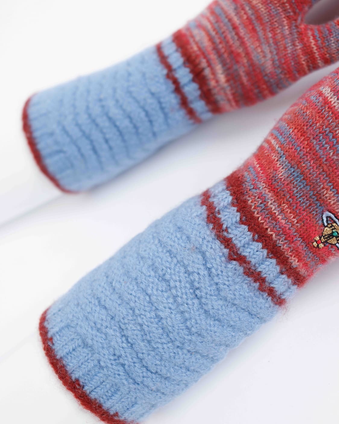 [Vivienne Westwood] 울 니트 장갑(Red&SkyBlue) 상품이미지5