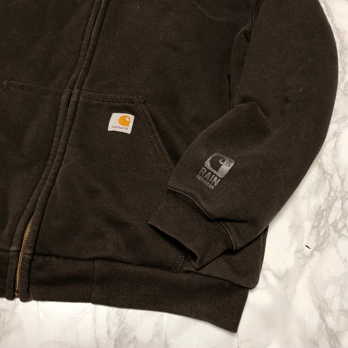 칼하트 써멀 후드 집업 자켓 상태굿 초코브라운 상품이미지2