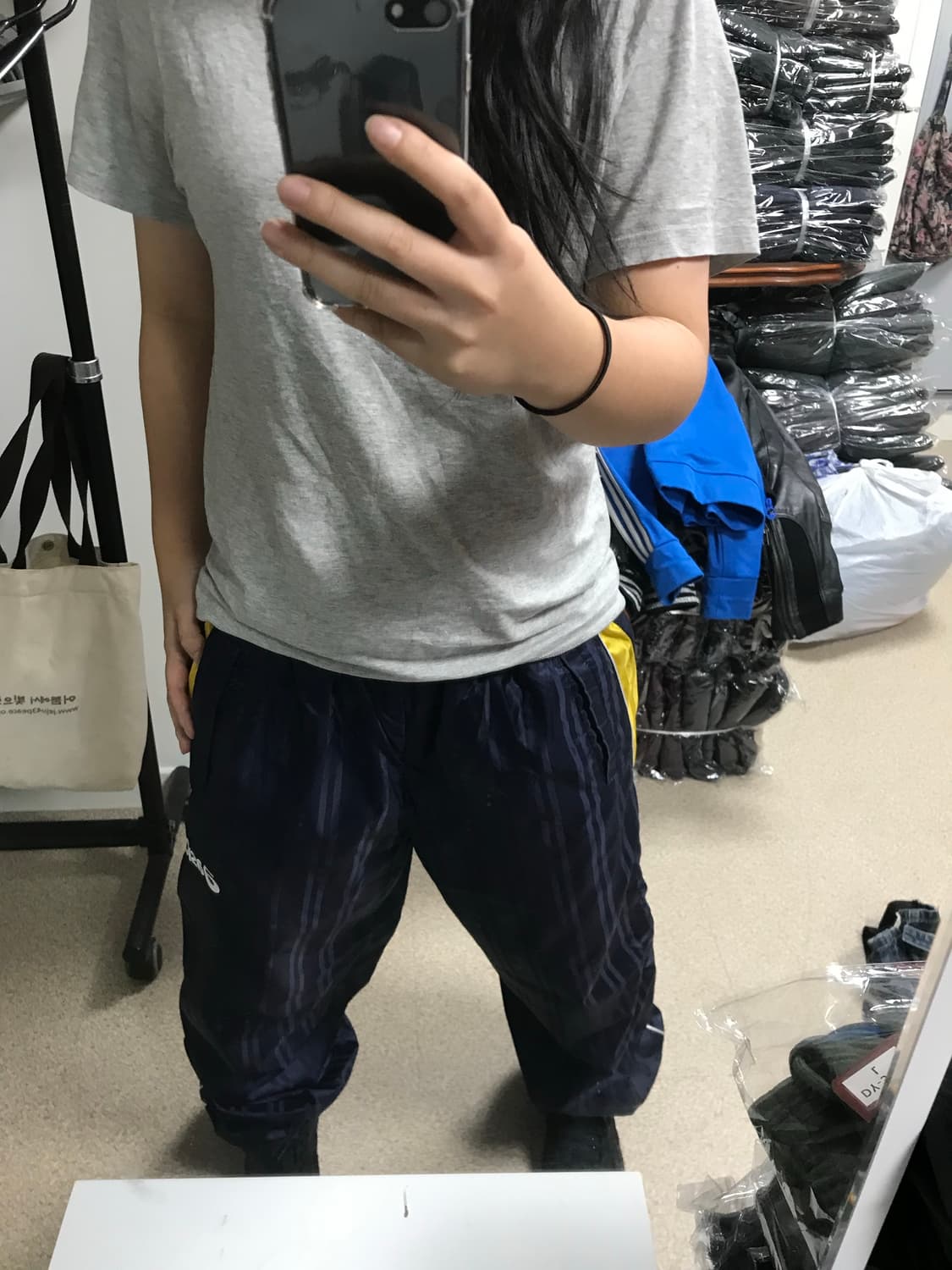 아식스 트레이닝 바지 네이비 상품이미지3