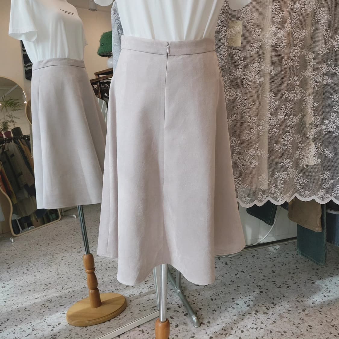 Rope picnic 스웨이드 핑크 스커트 상품이미지9