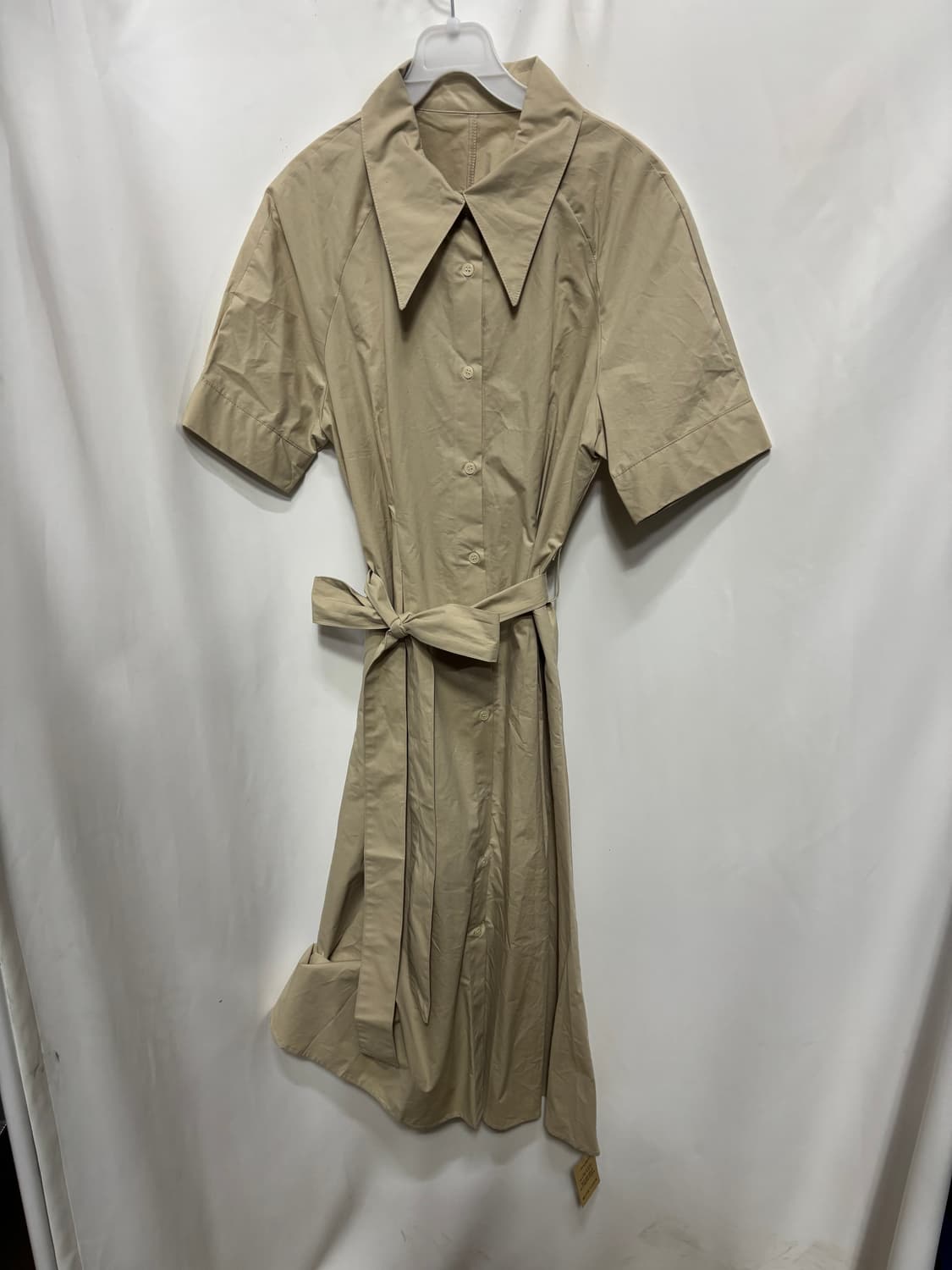 위드 윤 베이지 카라 벨티드 셔츠 원피스 상품이미지1