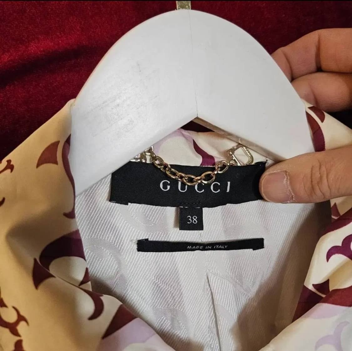 구찌(GUCCI) 실크 집업 카라넥 벨티드 자켓 38 상품이미지7