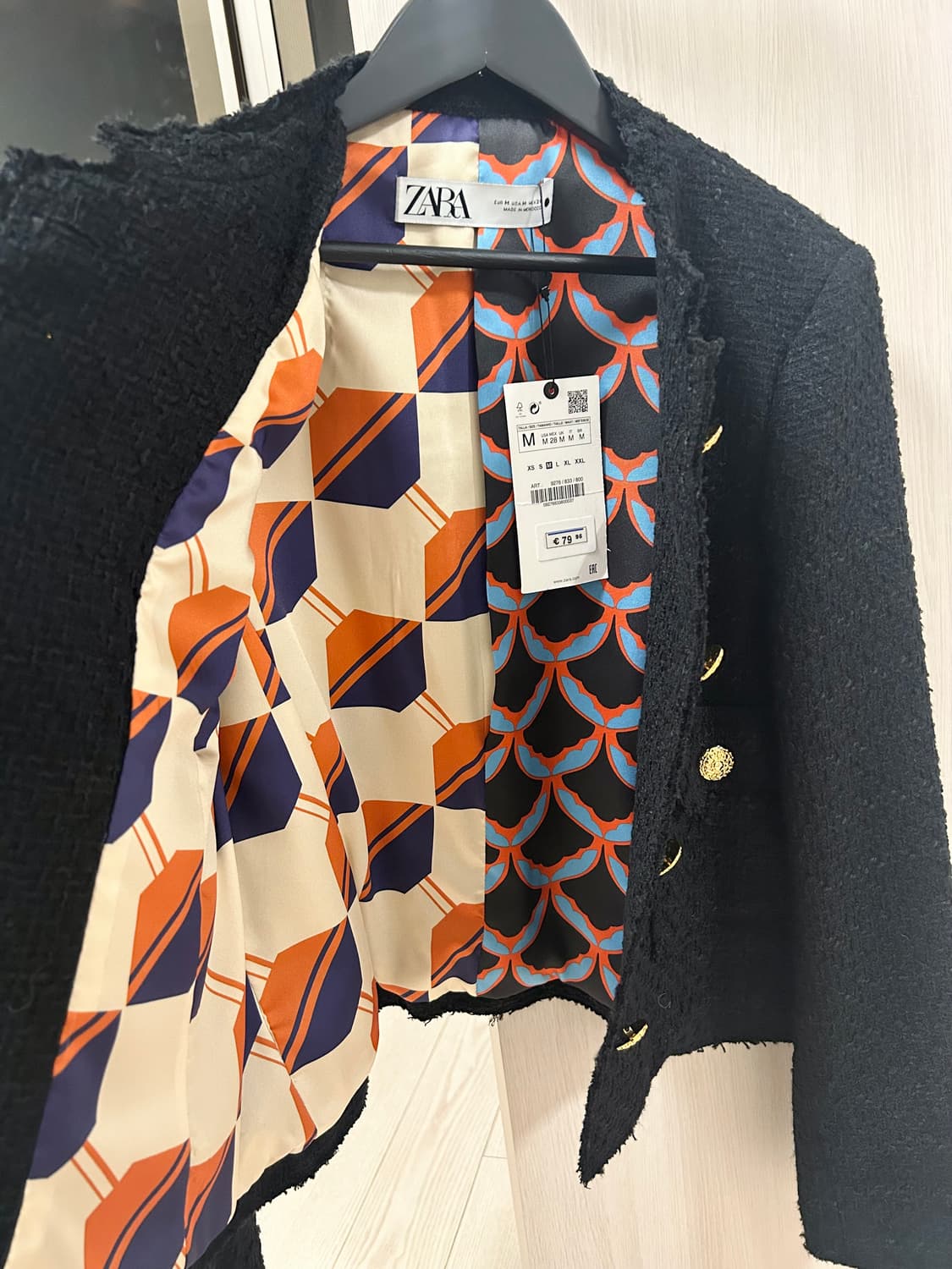 자라 블랙 스트럭처 트위드 자켓 상품이미지2