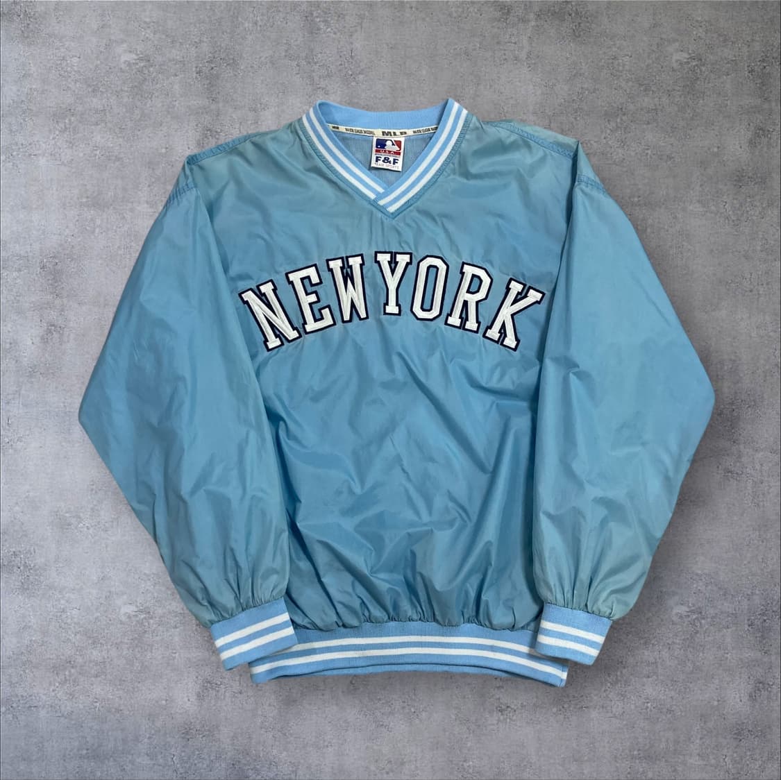 MLB USA 뉴욕 스펠아웃 오버핏 스카이 폴리쉘 웜업 상품이미지1