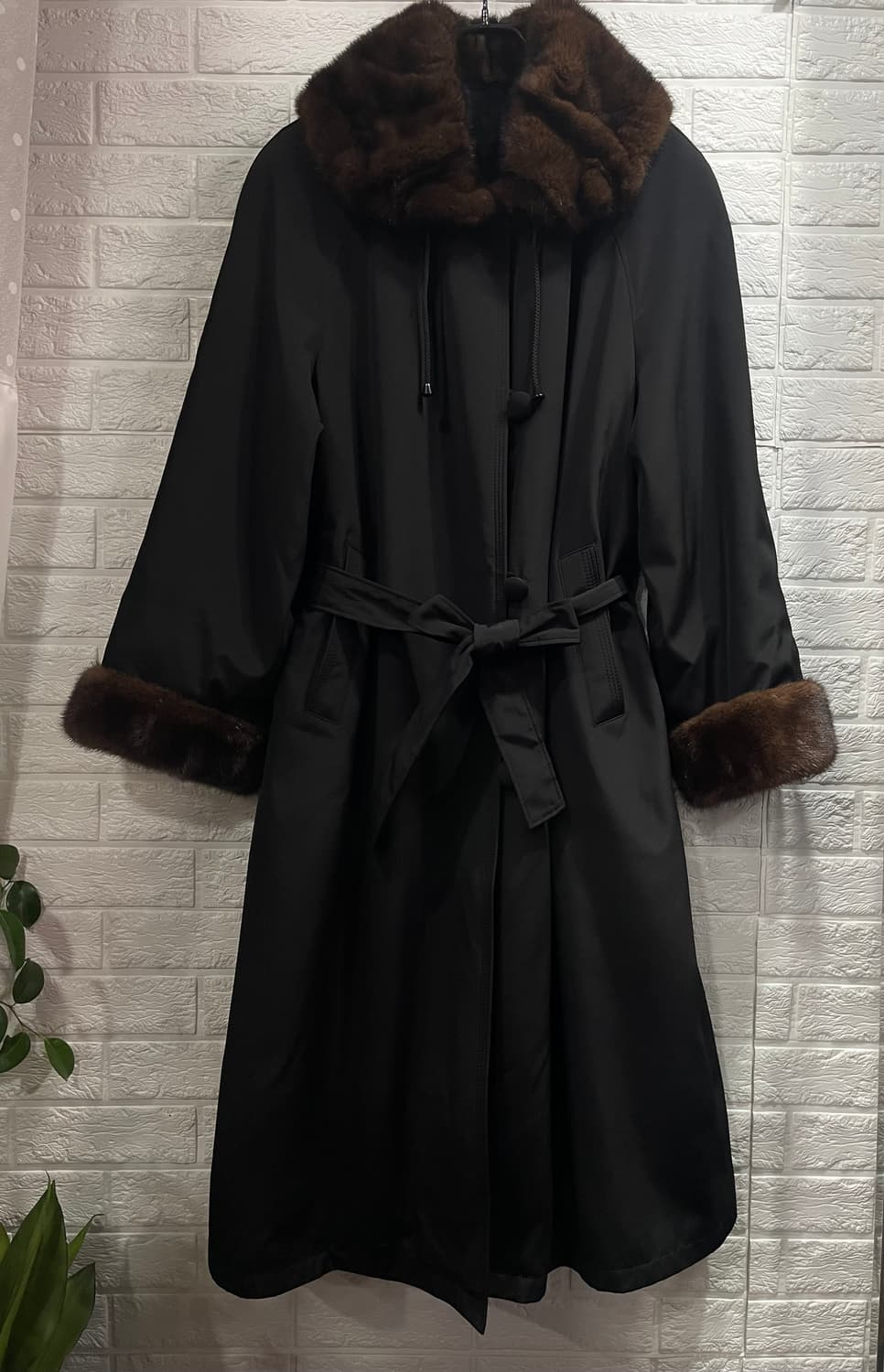 리베도 여성 밍크롱코트 (토끼털안감따뜻) 밍크자켓점퍼 하객룩블랙코트 상품이미지1