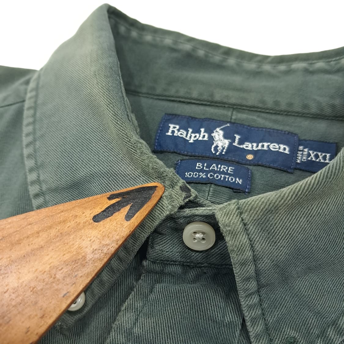 CL517 2XL 폴로 90s 페이디드 세이지그린 빈티지 셔츠 남방 상품이미지4