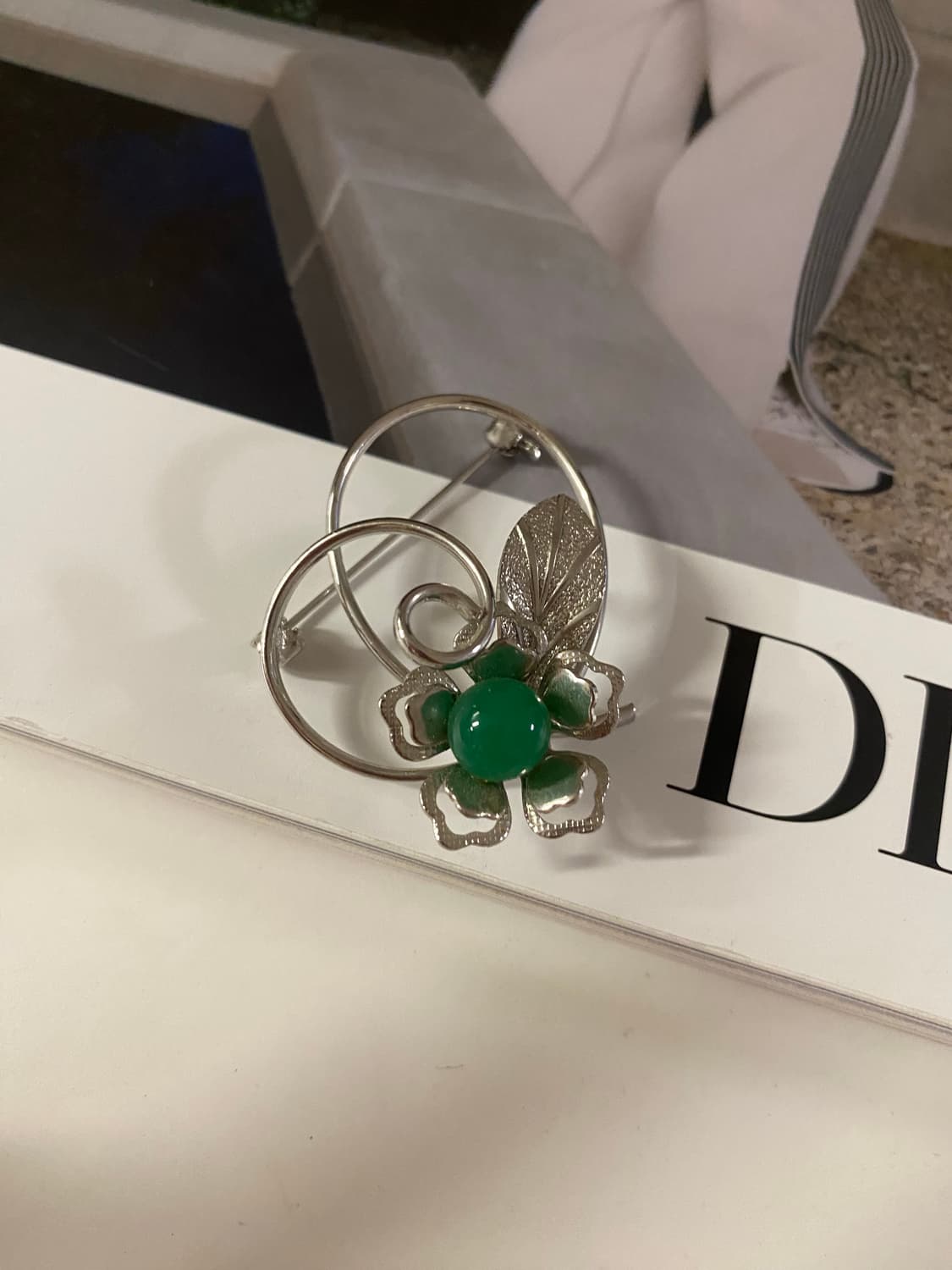 플라워 그린 브로치 상품이미지2