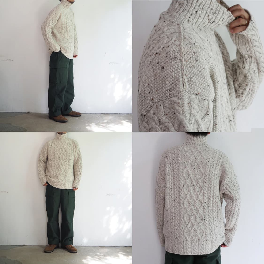 오라리 울 알파카 케이블 터틀넥스웨터 4사이즈 Auralee 상품이미지3