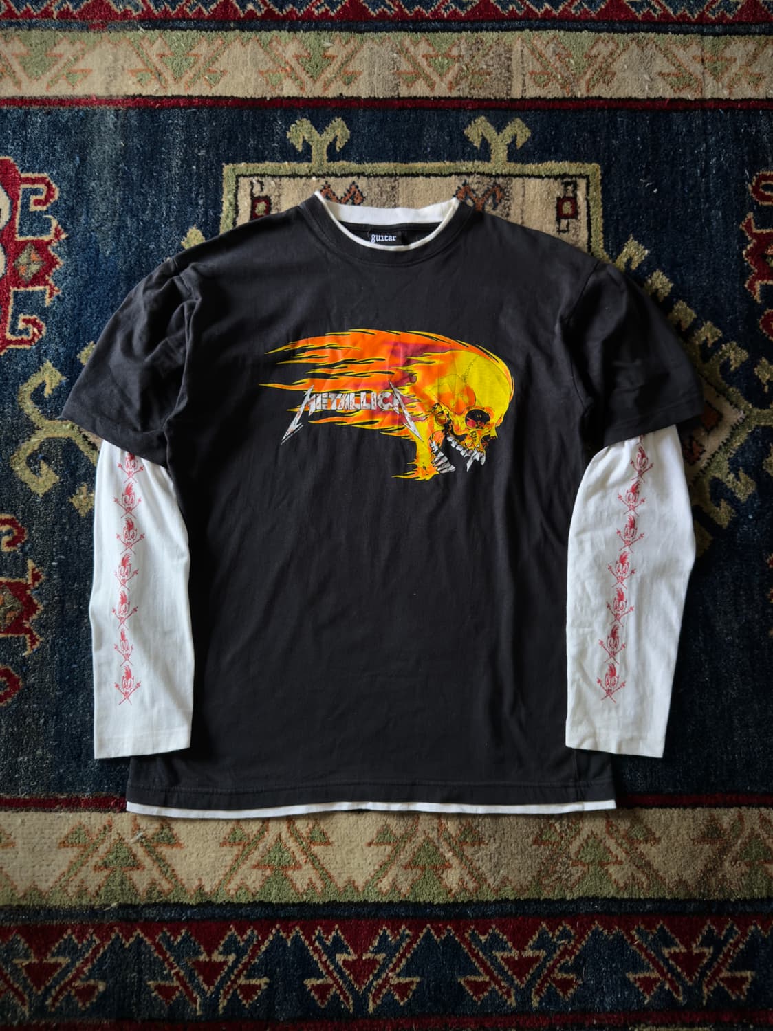 00s 메탈리카 Flaming Skull head 투페이스 롱슬리브  상품이미지1