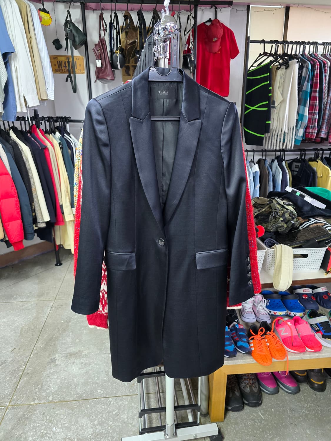 타임 블랙 롱 자켓 코트 (1286) 상품이미지1