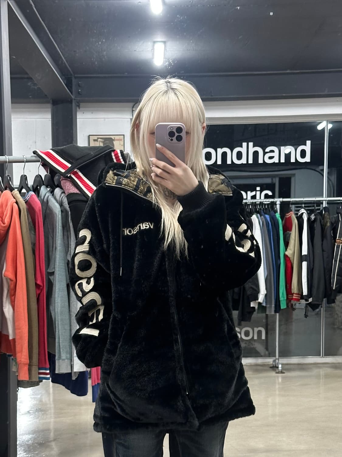 벤슨 리버시블 카모 퍼 자켓 상품이미지3