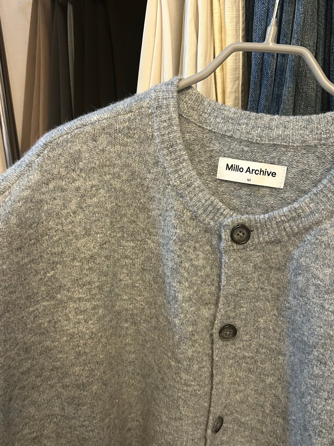 밀로아카이브 [블루 그레이 M] 크롭 무브 가디건 상품이미지4