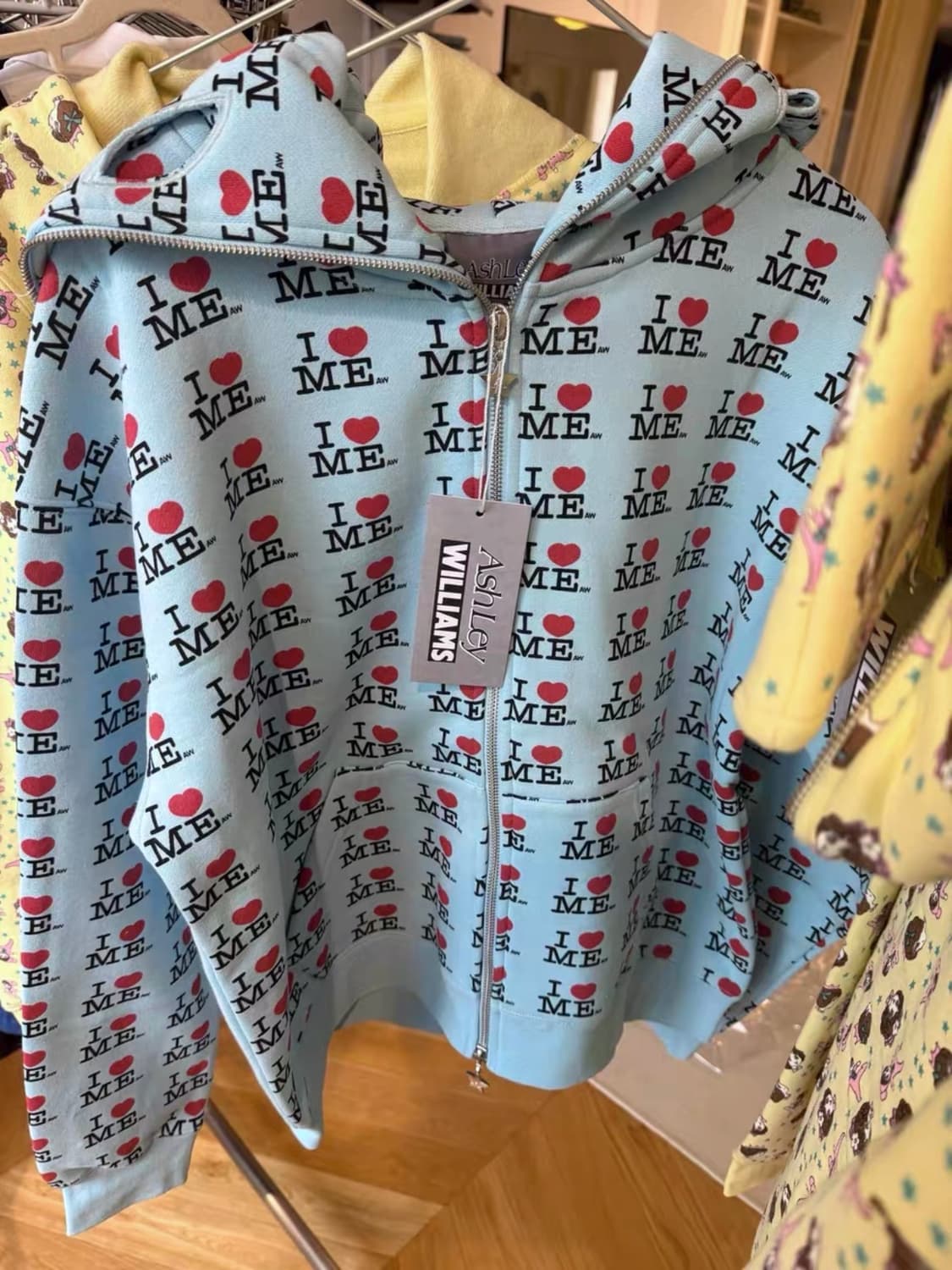 I ♡ ME 스카이블루 후드집업 상품이미지4