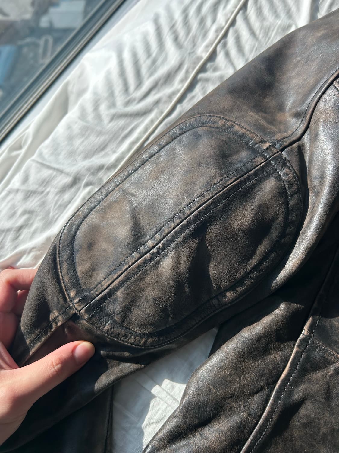 rrl 더블알엘 레더 모토 자켓 m 상품이미지6