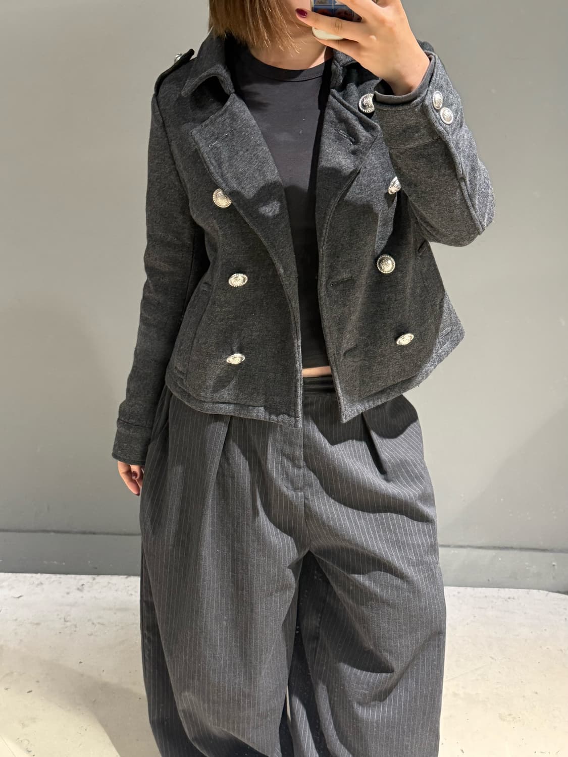 inner stripe point double button jacket 상품이미지3