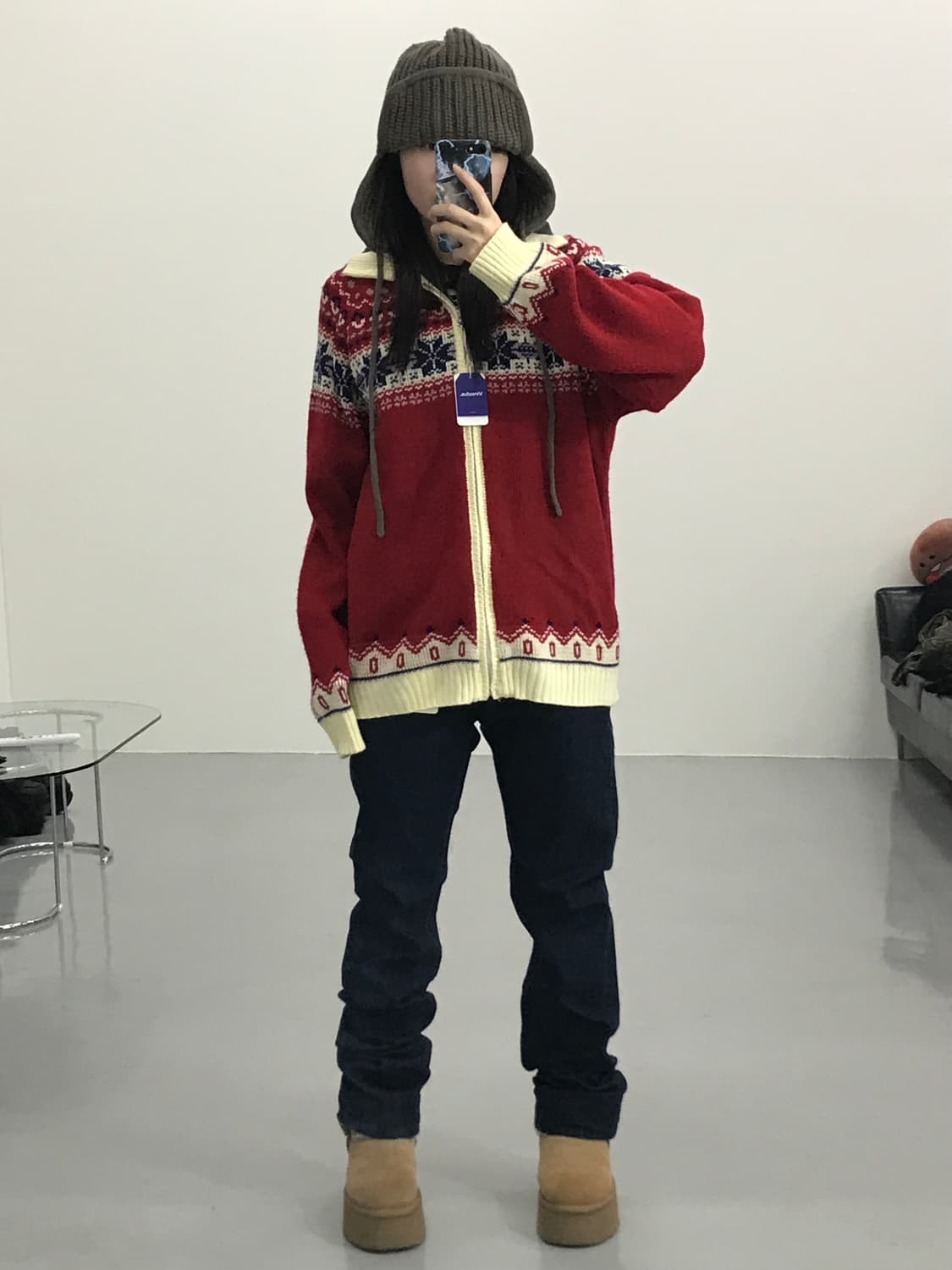 SHOER DANCE 노리딕 패턴 집업 가디건 상품이미지2