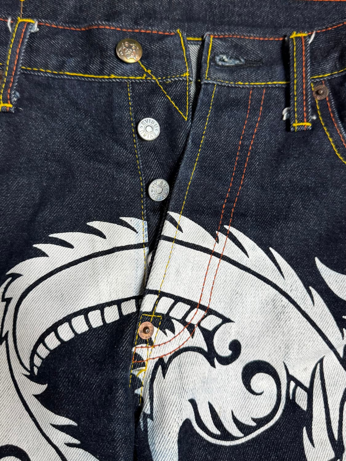 에비수 Evisu 도락(道樂) 드래곤 데님팬츠 32x34size 상품이미지4