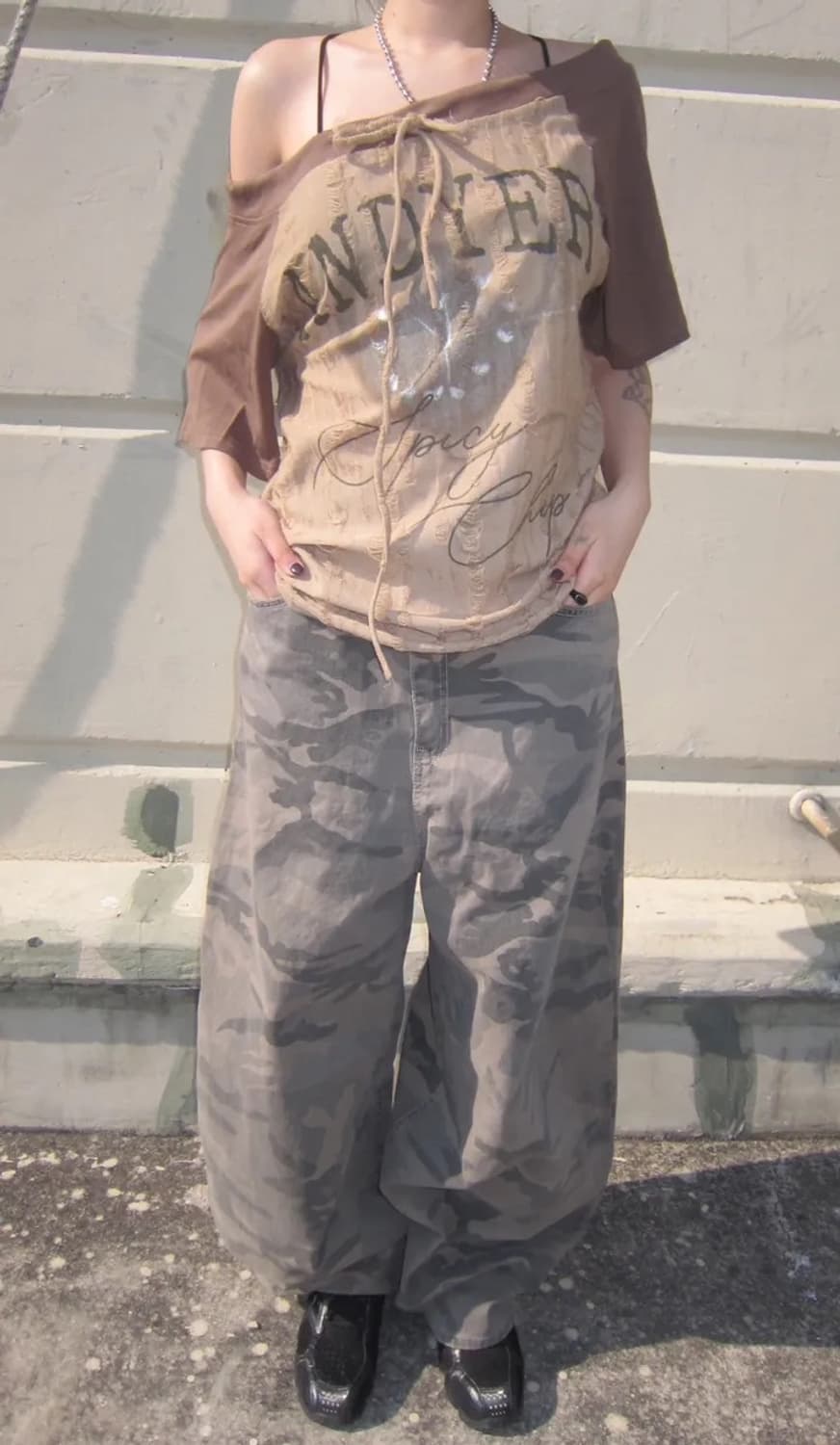 카모 와이드팬츠 상품이미지2