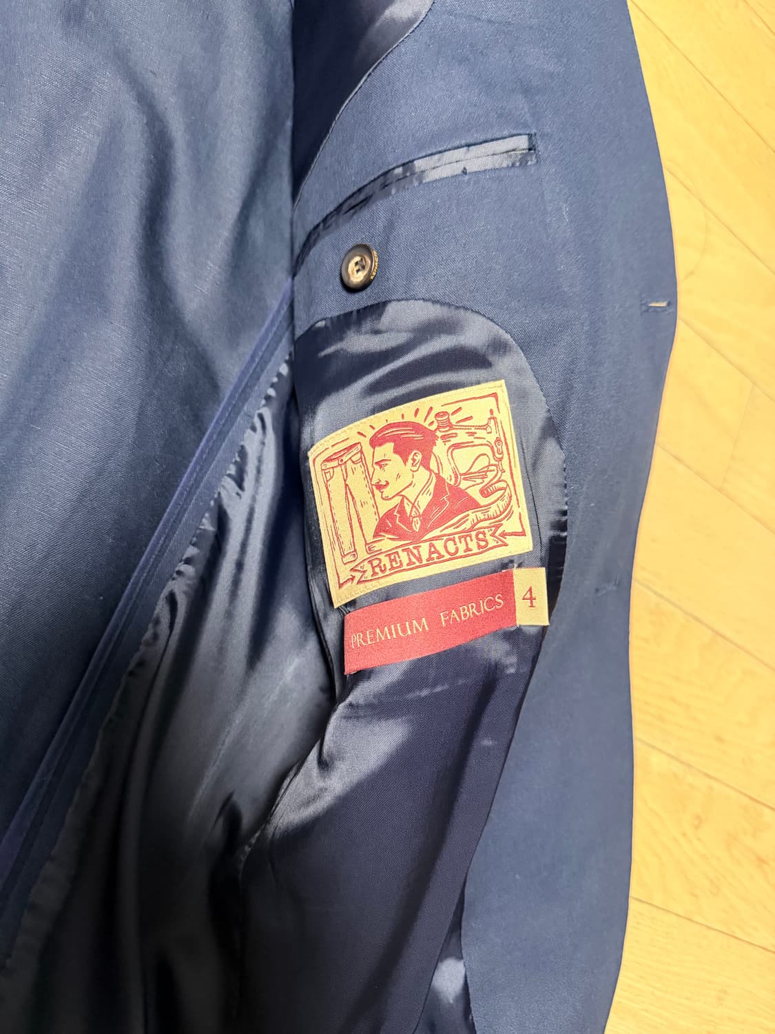 리넥츠(RENACTS) 코튼 린넨 금장 블레이저 네이비 - 4사이즈 상품이미지5