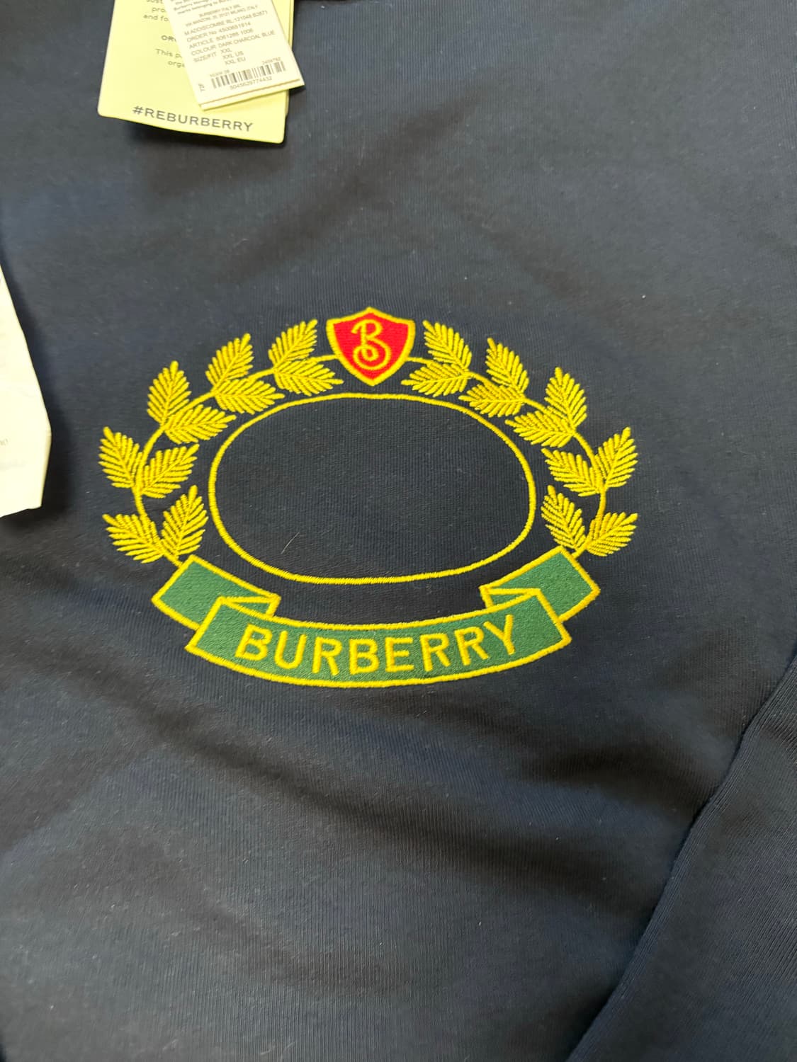 2xl 버버리 자수 네이비 맨투맨 새상품 상품이미지2