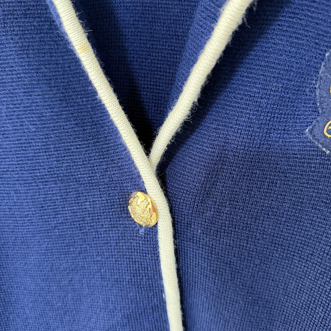 [M] 로렌 랄프로렌 파이핑 가디건 네이비 상품이미지5