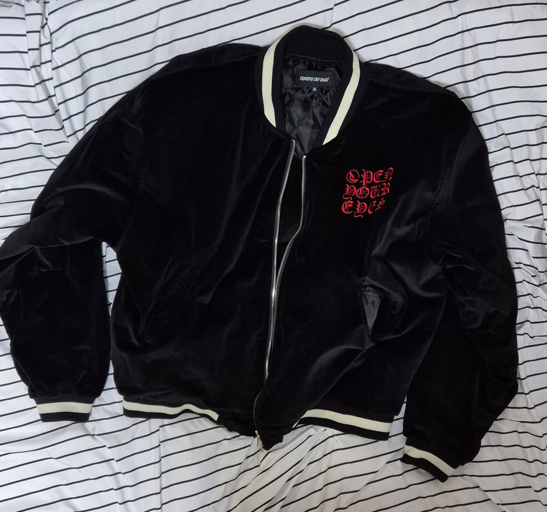 선데이오프클럽 벨벳 자수 자켓 XL 상품이미지1