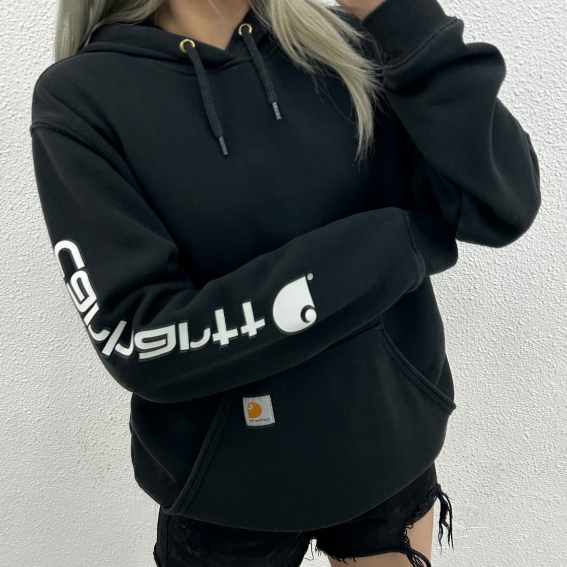 칼하트 사이드로고 블랙 후드 S 상품이미지2