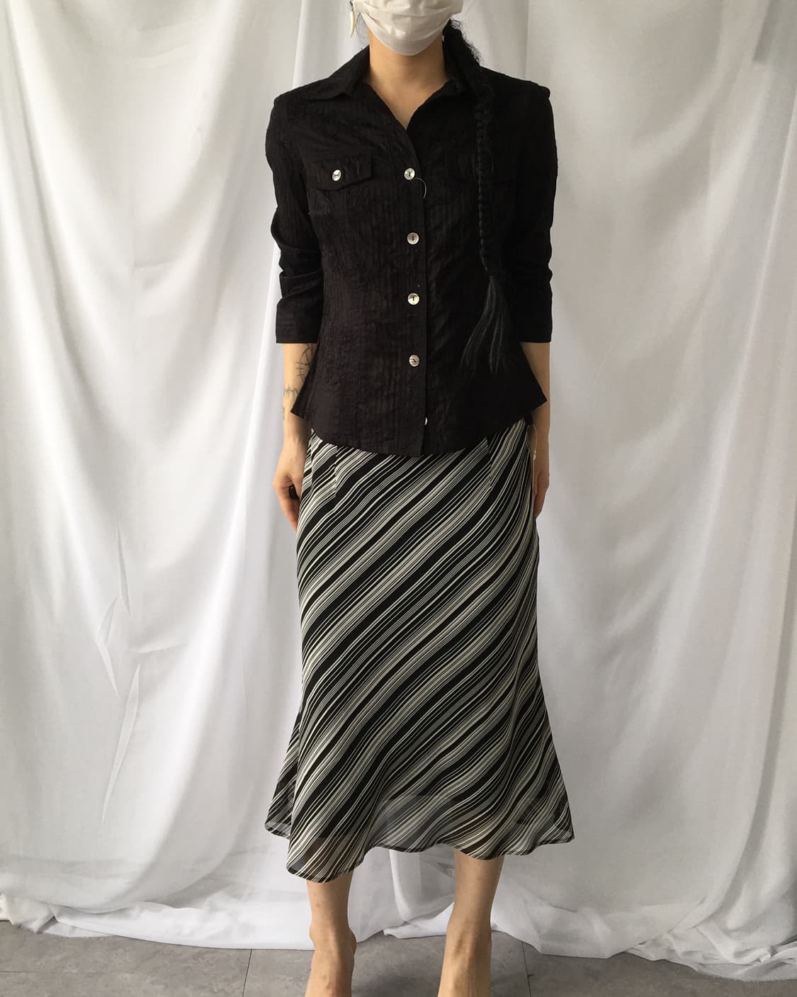 Paisley pattern needle work point shirt 상품이미지6