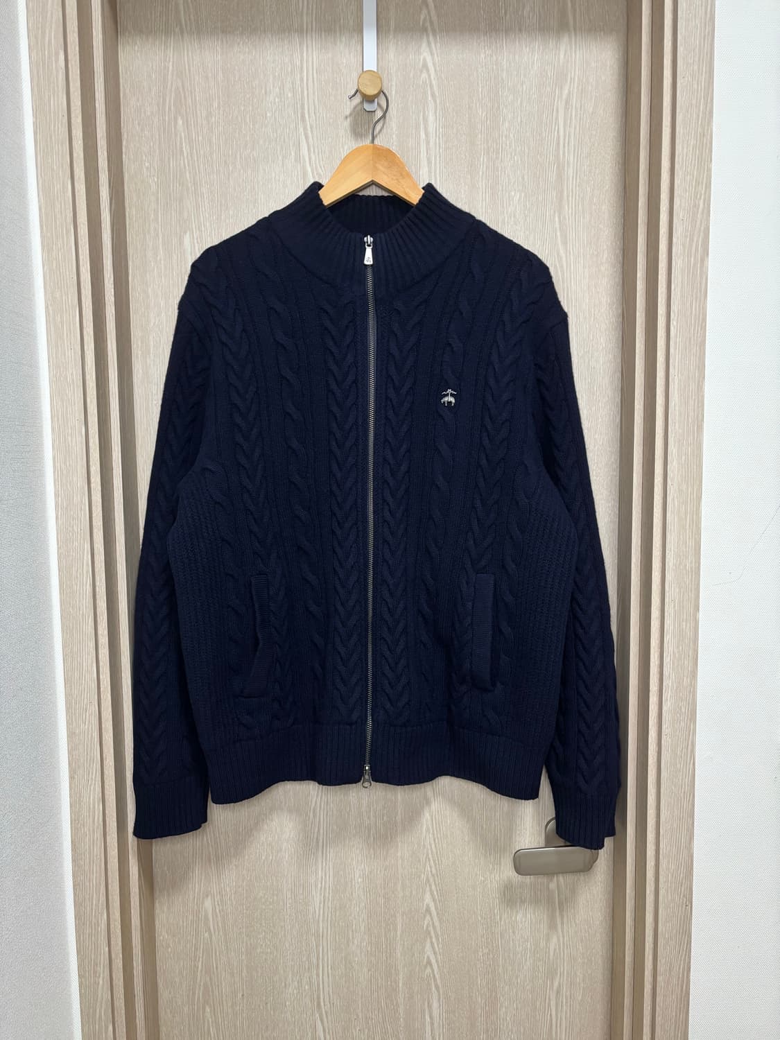23FW)브룩스브라더스 케이블 방풍 울니트집업XL/105~110/네이비 상품이미지1