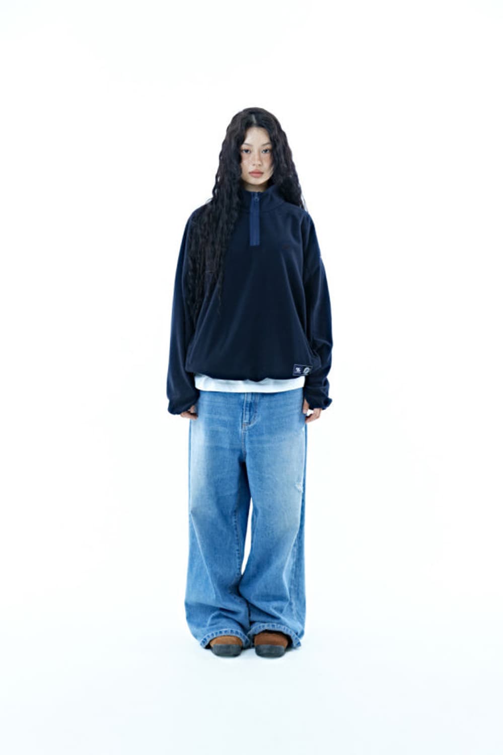 산산기어 라이온즈 하프집업 플리스 네이비 L사이즈 새상품 상품이미지3