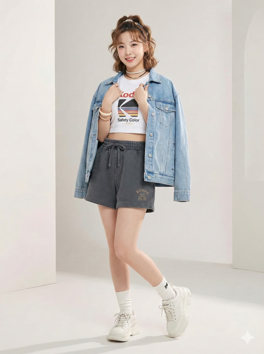 KODAK 코닥 어패럴 빈티지 로고 스웻 숏팬츠 상품이미지1