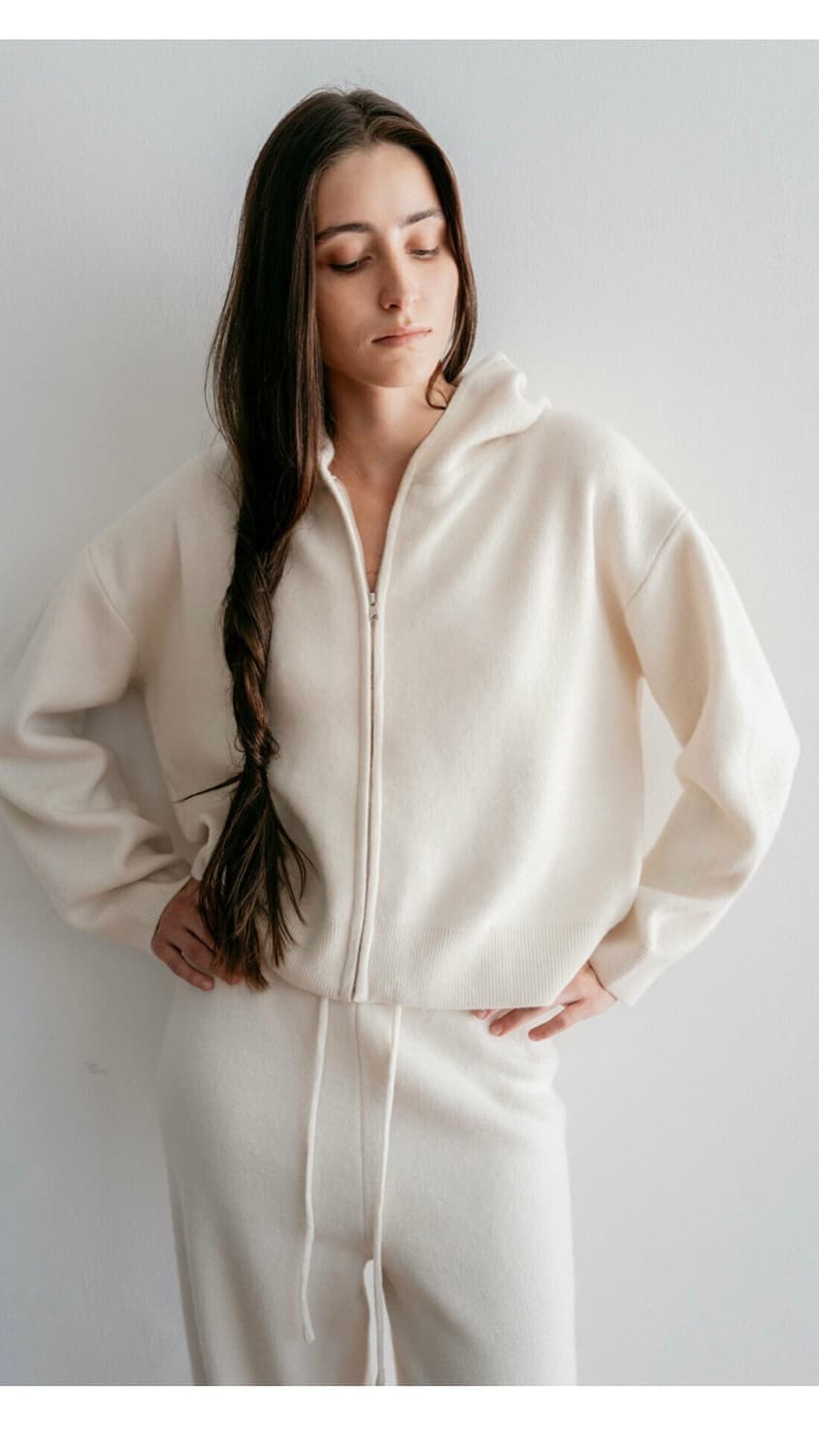 [새상품] 페블엠 후드 니트 집업 PEBBLEM 상품이미지1