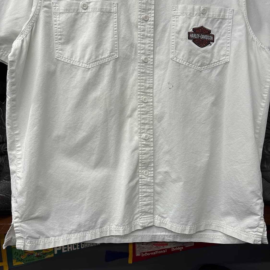 할리데이비슨 투포켓 스텐실 쉴드패치 코튼 워크셔츠 N1176 상품이미지4