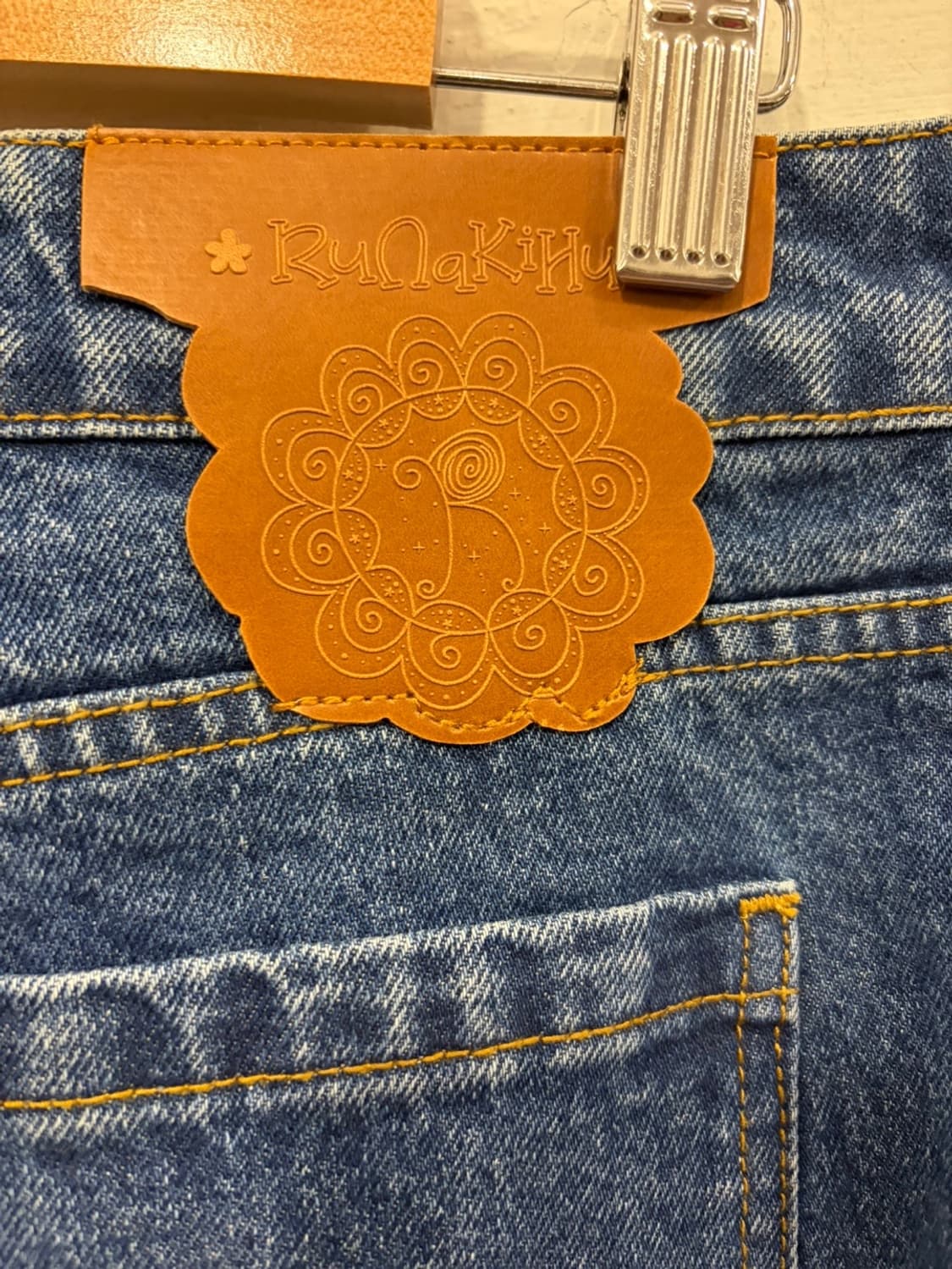 발바닥 프린팅 데님와이드팬츠 상품이미지10