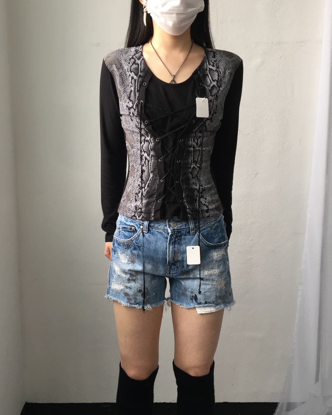 Damage painted point short 상품이미지9